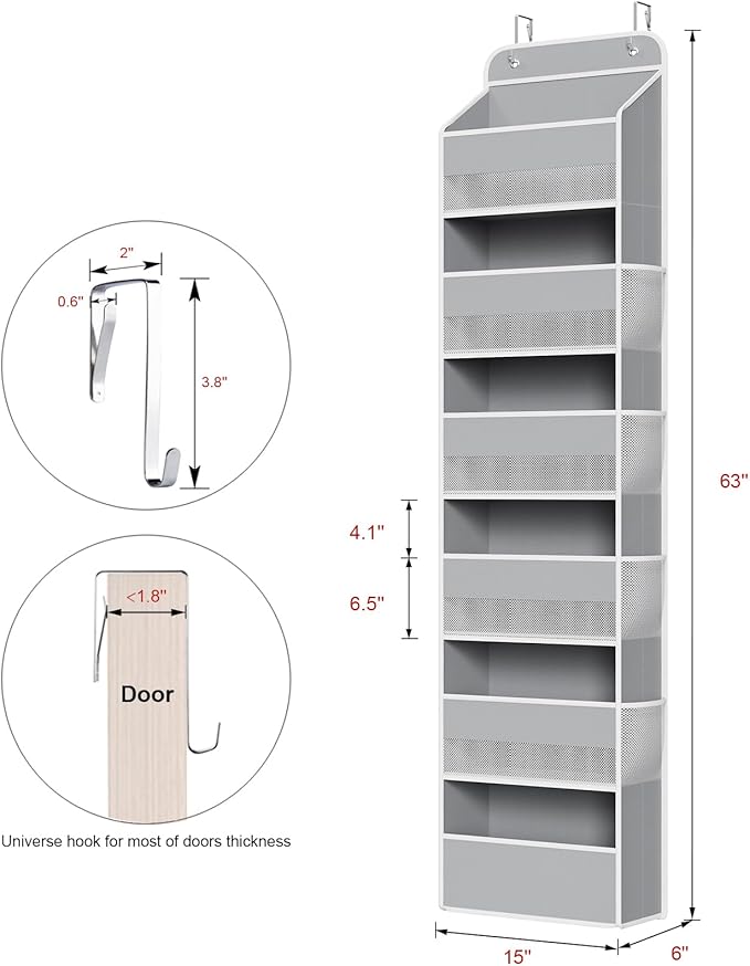 Univivi Door Hanging Organizer Nursery Closet Cabinet Baby Storage