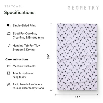 GEOMETRY Christmas Kitchen Towels - Quick Dry Microfiber Cloth Dish Towels for Kitchen Drying - Premium Quick Dry Towel - Peppermint Pop