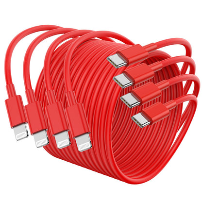 4Pack USB C to Lightning Cable 6FT, Fast Charging Cord for iPhone 14, Replacement for Apple Original Charger Cable for iPhone 14 13 12 11 Pro 11 XS MAX XR 8 7 6s Plus