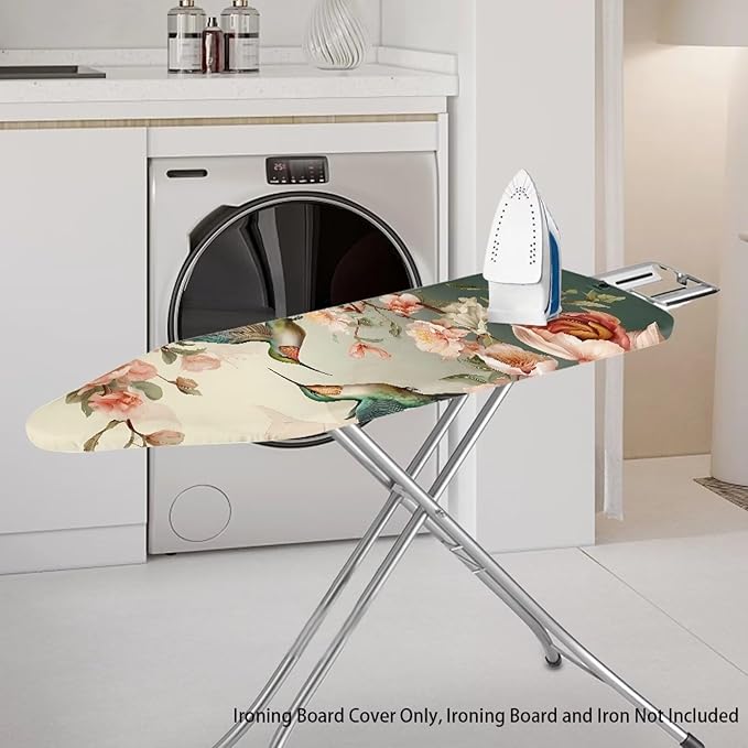Bird Flowers Iron Board Cover Scorch Resistant Heat Insulation Ironing Board