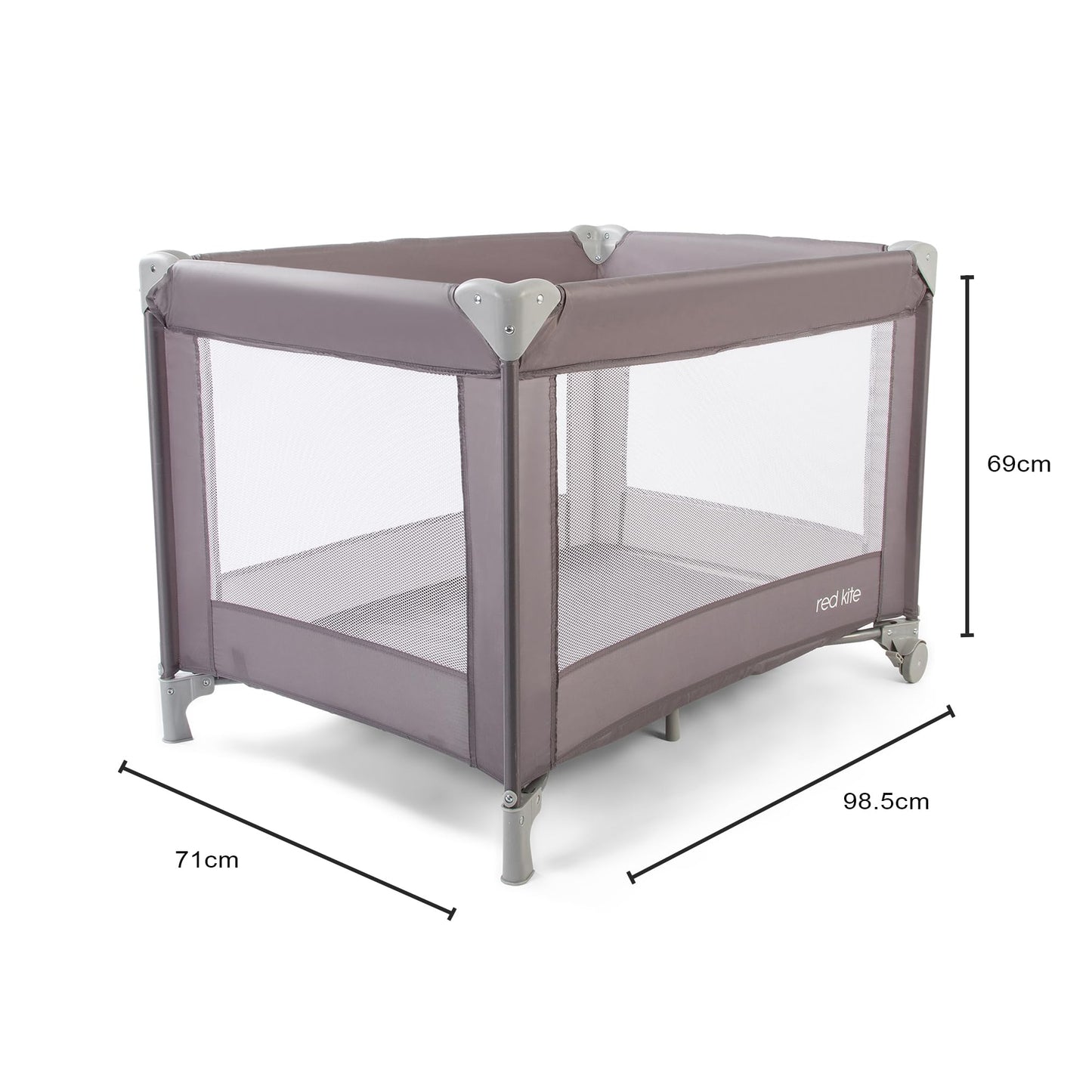 Red Kite Sleeptight Travel Cot - Grey