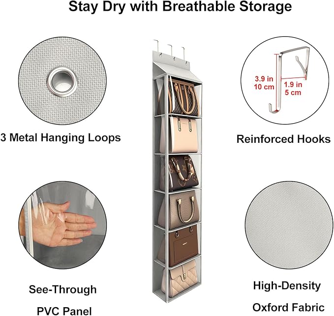 Lirex Over The Door Purse Organizer & Purse Shelf