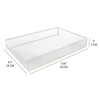 Exerz Paper Sorter 3 Drawer Wire Mesh A4 / Desk Multifunctional Desk Organiser/Multi-Layer Letter Tray - for Documents, Magazines, Notebooks and Letter (White)