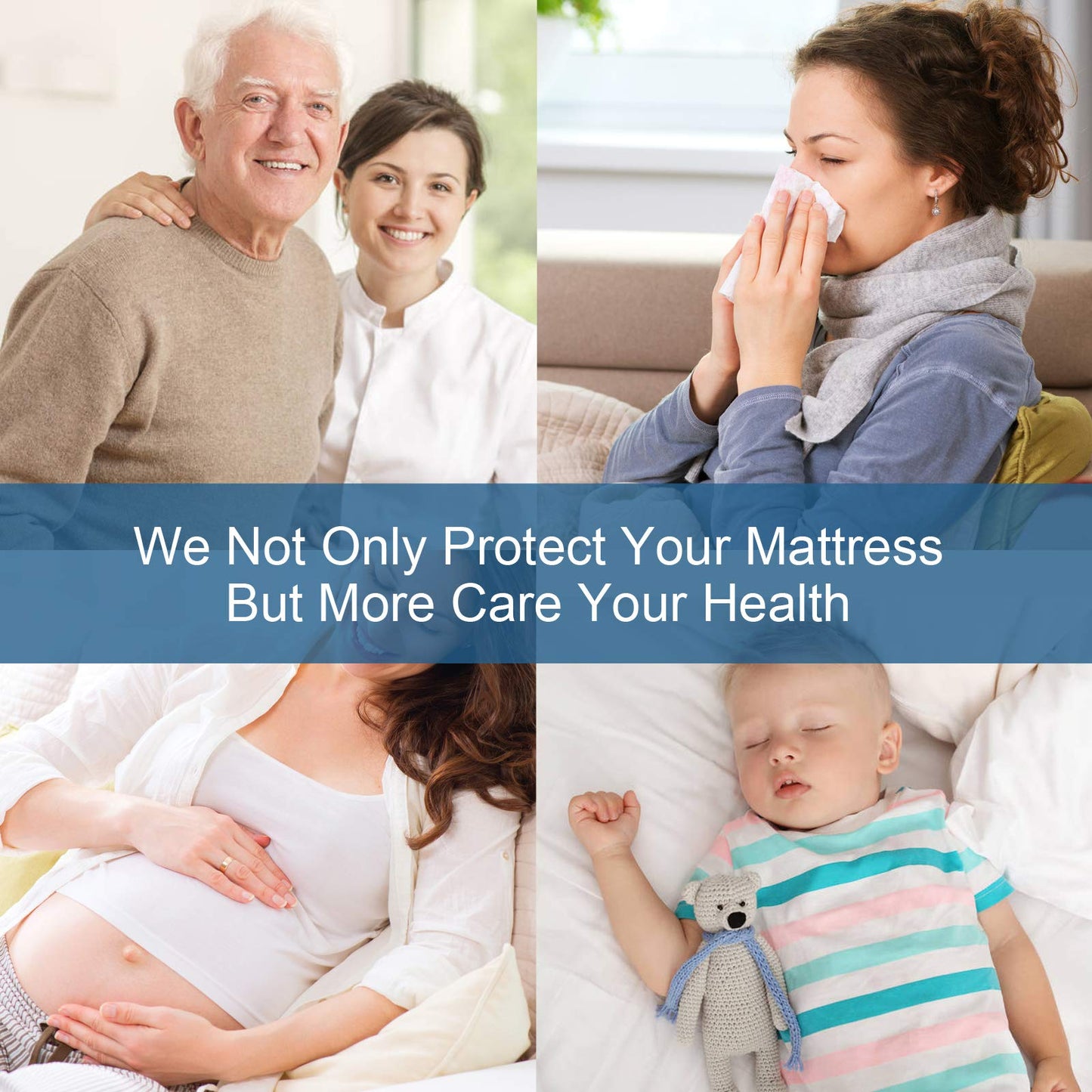 Full XL Mattress Protector Pad Waterproof Quilted, Breathable & Cooling Full XL Mattress Cover Fitted with Deep Pocket Up to 14", (White)