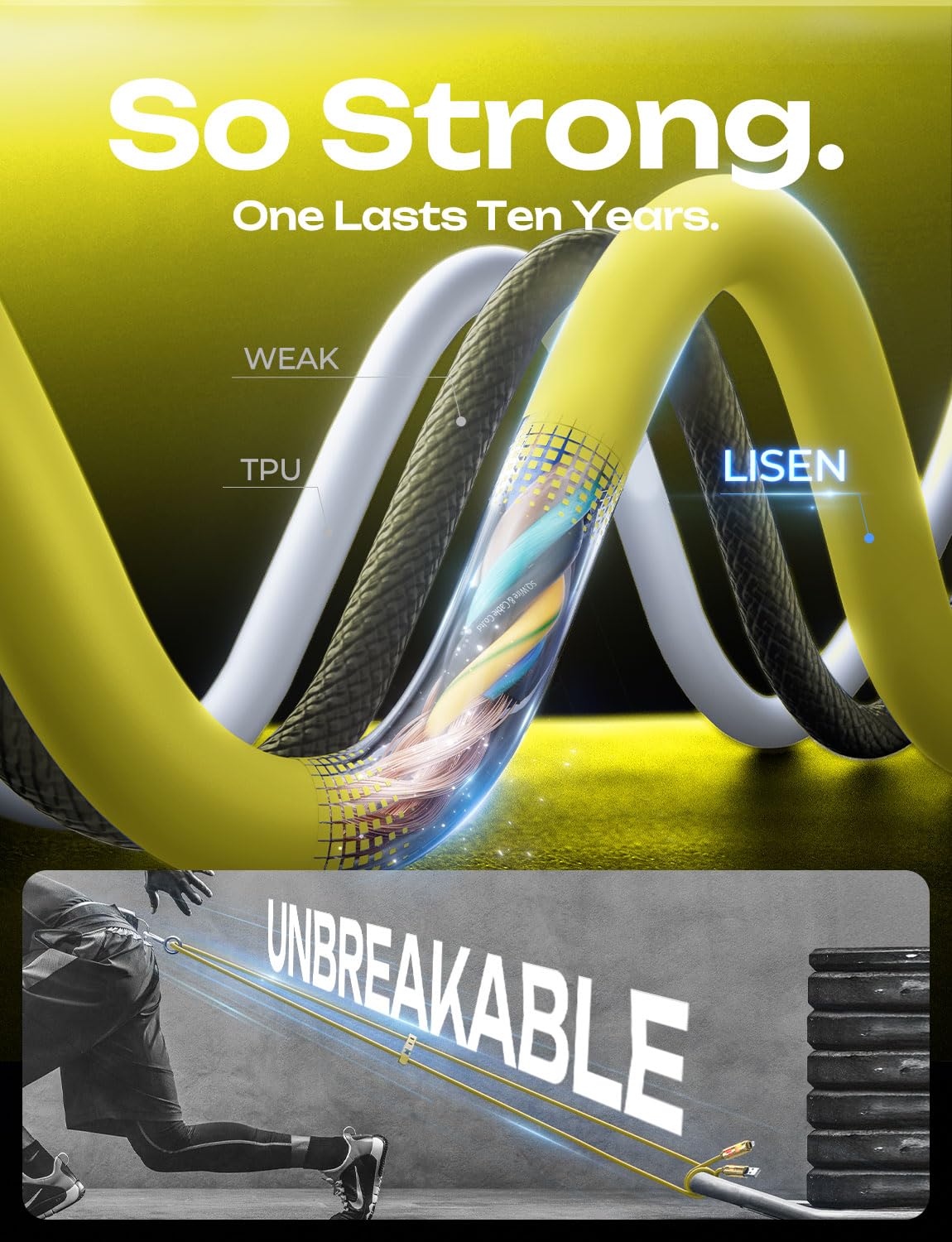 LISEN USB C to Lightning Cable, 240W 4 in 1 Charging Cable 6.6FT, Chubby USB A/C to C/Lightning with Light for iPhone Air 17 16 15 14 Pro/MacBook/iPad/Samsung/Switch 2, Multi Chargers for All Devices