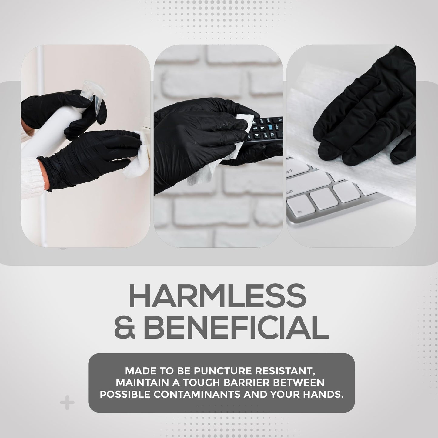 Black Nitrile Disposable Gloves - Latex-Free, Powder-Free, Pack of 1000, Strong and Puncture-Resistant, Medical, Food Handling, Tatoo Barber Shop Gloves (Large)