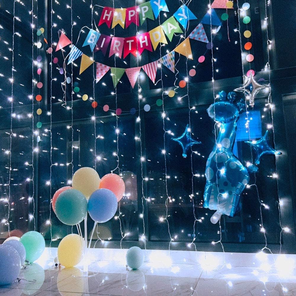Lighting EVER Curtain Lights Cool White, 306 LED Plug in Hanging Fairy String Light for Bedroom Wall, Indoor Outdoor Backdrop Lighting for Wedding Party Patio (10x10ft, 18 Strings 6.9" Apart)