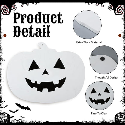 Reallnaive Halloween Marble Pumpkin Cheese Board Charcuterie Cutting Tray Marble Serving Decorative for Decoration Charcuterie Kitchen(White)