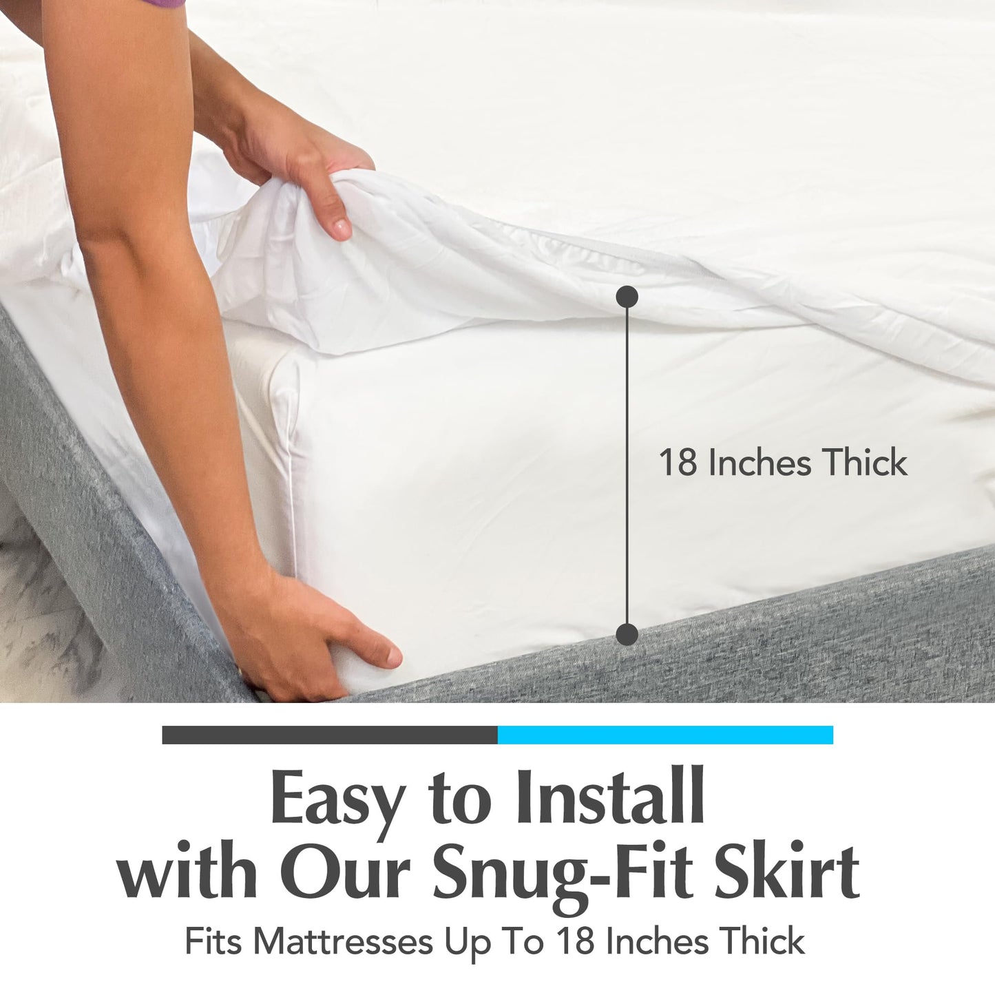 Handy Laundry Waterproof Mattress Protector – Breathable, Machine-Washable Mattress Cover – Perfect for Kids, Adults, and Pets – Extends Mattress Life. (Full Size)