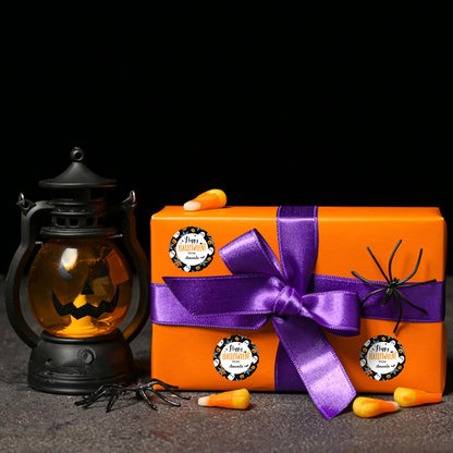 Anwyll 50 Pcs Halloween Tags with String + 60Pcs Halloween Name Gift Tags Stickers