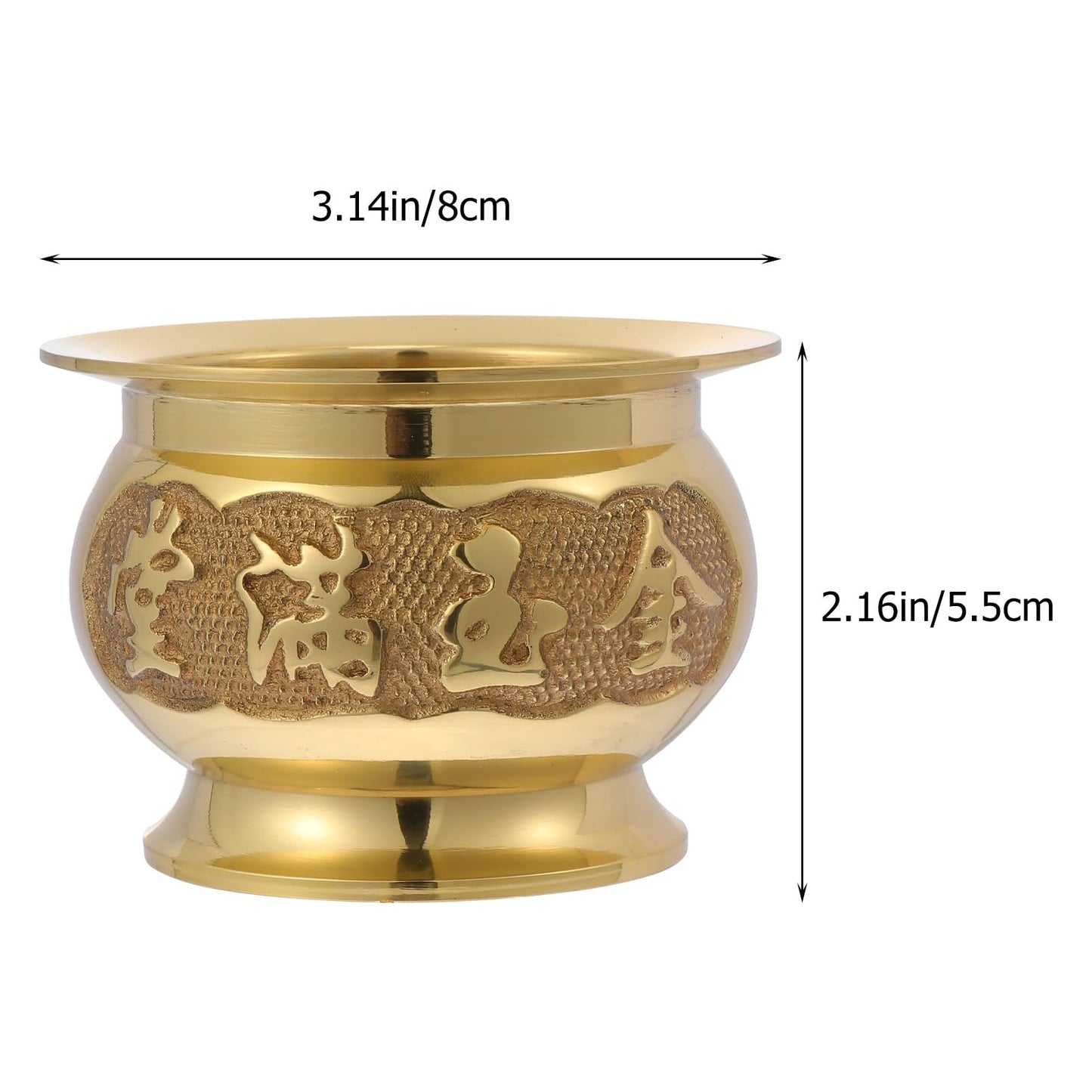 HEALLILY Retro Copper Incense Burner 3.93X3.93X2.67In Elegant Home Decor Buddhist Censer with Bowl Design for Relaxation and Meditation