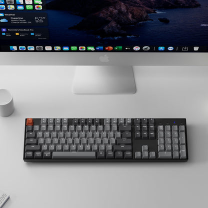 Keychron K10 Full Size 104 Keys Bluetooth Wireless Mechanical Gaming Keyboard for Mac Windows K Pro Brown Switch, Multitasking/White LED Backlight/USB C Wired Computer Keyboard