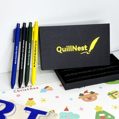 QuillNest Farewell Gifts for Coworkers Ballpoint Pen Set of 4 Coworker Leaving Goodbye Gift for Women Men Employee Colleague New Job Retirement Going Away Present