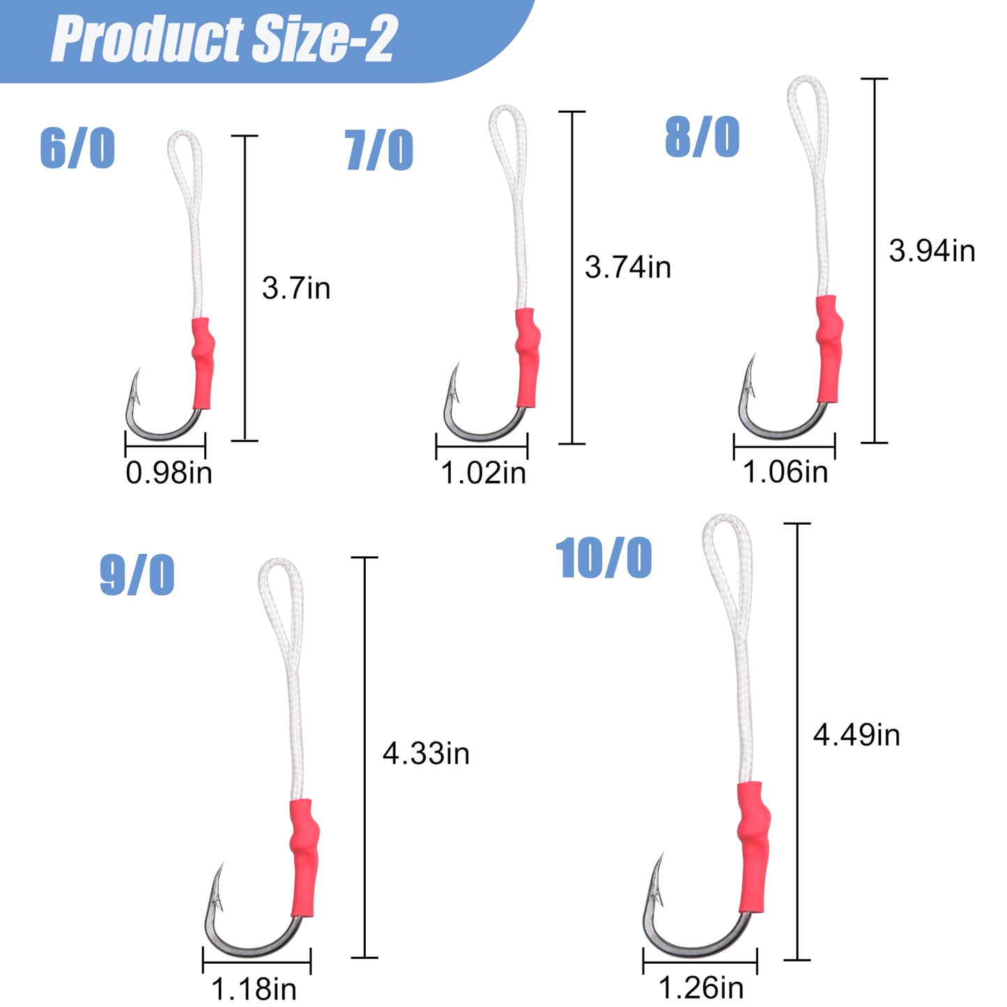 Fishing Assist Hooks for Jigging, 30pcs Saltwater Jigging Hooks for Slow Pitch Jig Speed Jig Vertical Butterfly Jig Speed Jig Hooks Stainless Steel Jigging Assist Hooks with Braid Cords