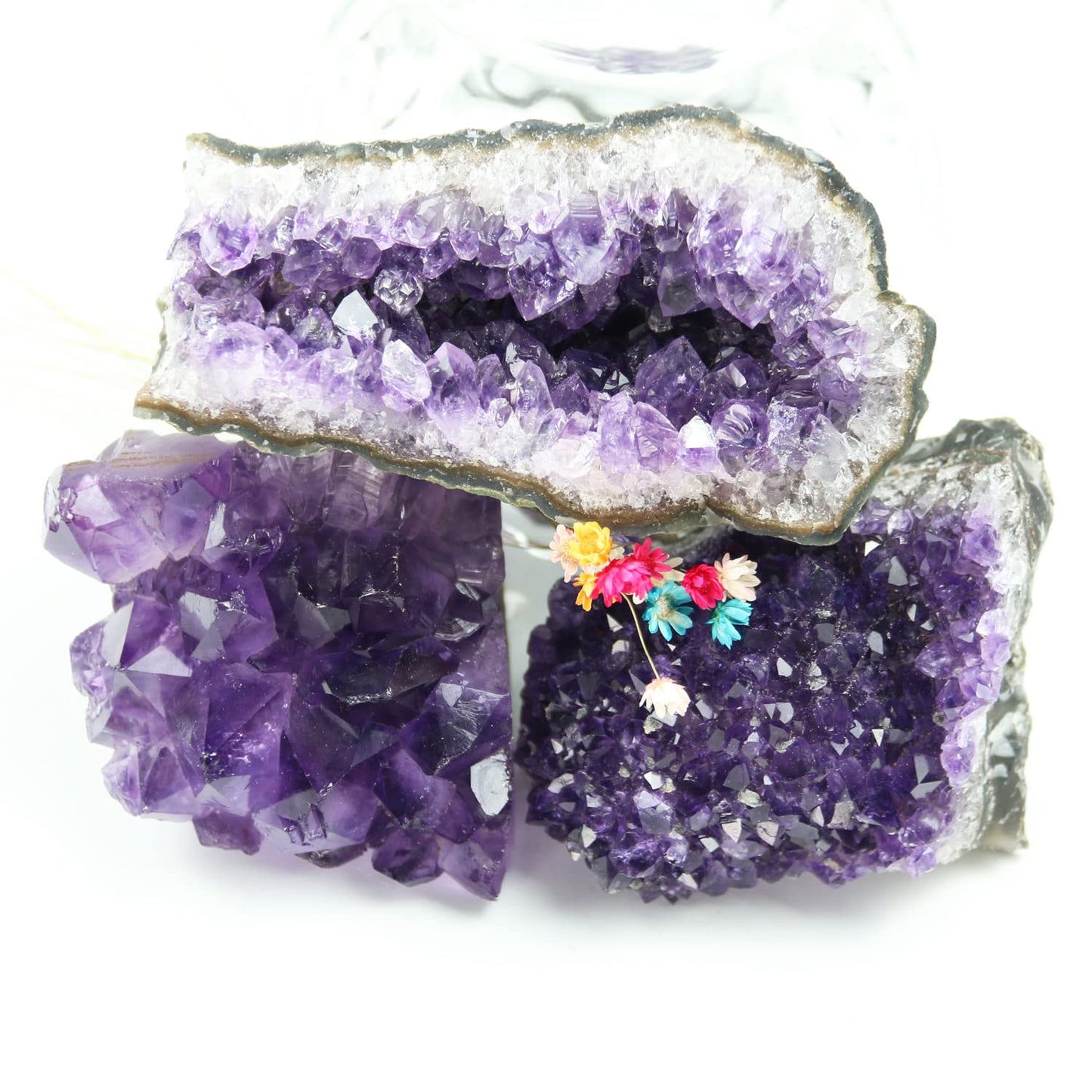 Nvzi Amethyst Crystals, Amethyst Cluster, Amethyst Clusters for Witchcraft, Amathesis Crystal, Raw Amethyst, Natural Amethyst Geode Cave Crystals and Healing Stones(0.5Lb)