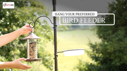 DIVCHI Bird Feeders Hanging Station With 2 Dishes Feeder Pole, Feeding Station, Metal Bird Feeder Stand, Feeders For Small Birds Garden Decorations (Only Station, Feeder Not Included)