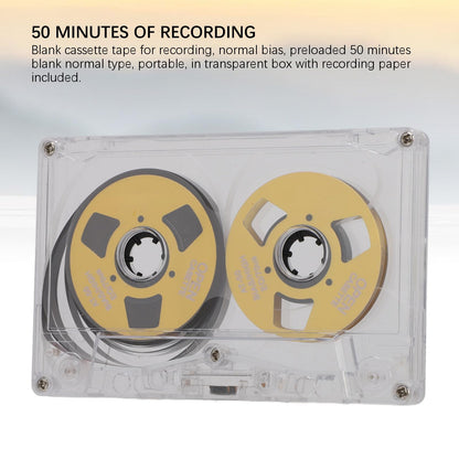 Reel to Reel Blank Cassette Tape, Normal Bias 50 Minutes Recording Tape, for Music Recording (Gold)