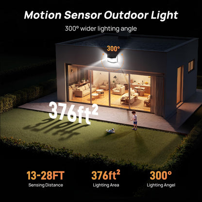 TECKNET Solar Lights Outdoor Garden, 248 LED Motion Sensor Lights, 3 Lighting Modes Outdoor Wall Lights, 300° Wide Angle, IP66 Waterproof, Solar Wall Lights for Yard Garage Garden Fence Door (4 Pack)