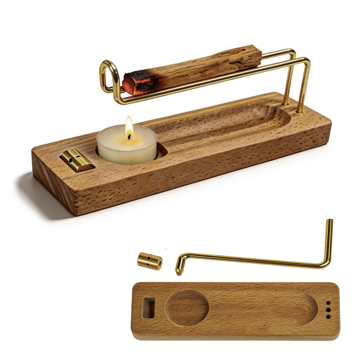 4 in 1 Incense Holder for Sticks & Incense Burner, Durable Sage Holder for Burning, Perfect for Yoga Meditation