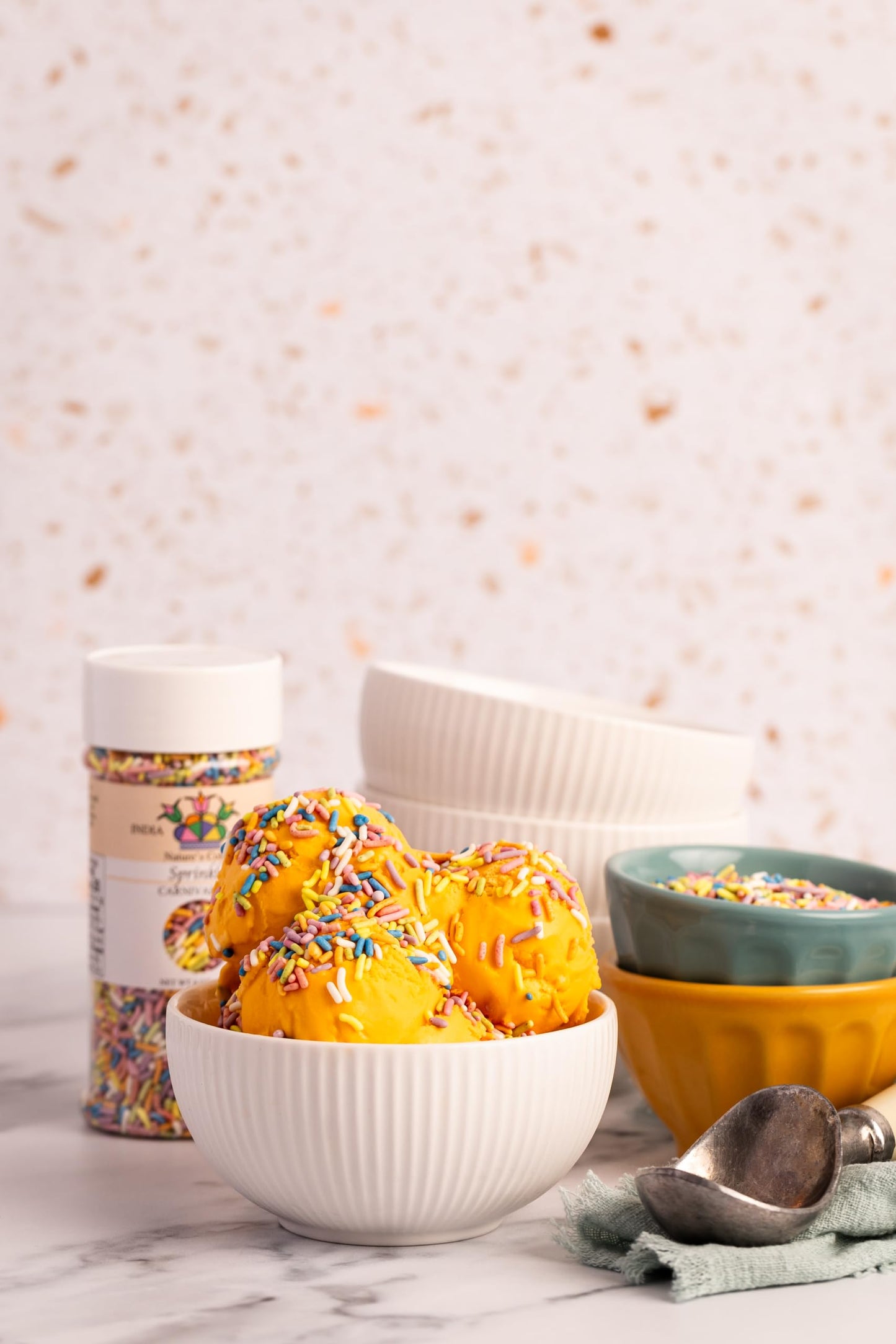 Pastel Rainbow Sprinkles – Dye-Free, Allergen-Free, Plant-Based Colors, 6 oz Jar – India Tree Nature’s Colors