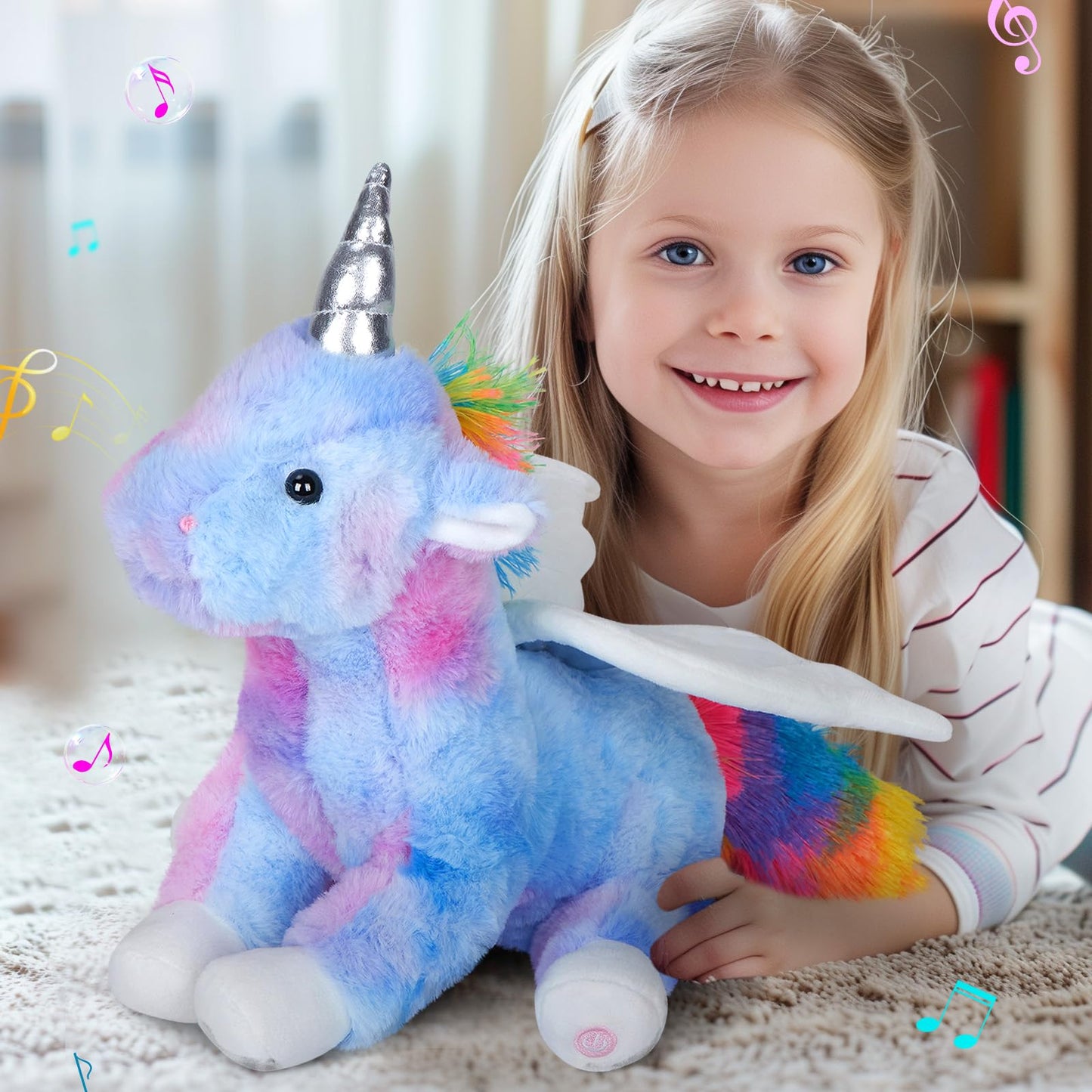 CozyWorld 16.5" Light up Musical Unicorn Stuffed Animal Glowing Singing Rainbow Unicorn Soft Plush Toys Birthday Christmas Children's Day Gifts for Toddlers Boys Girls Kids Decor