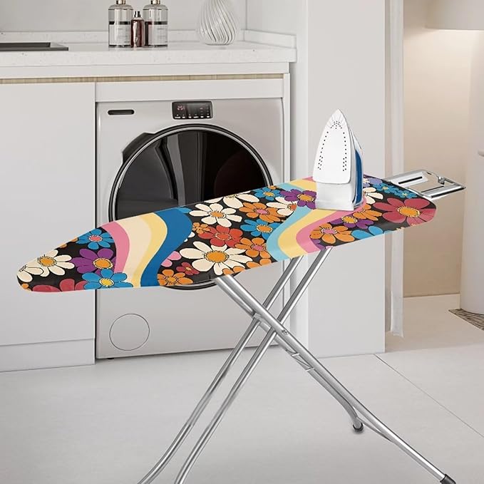 Daisy Stripe Printed Ironing Board Cover, Lightweight Breathable Ironing Board