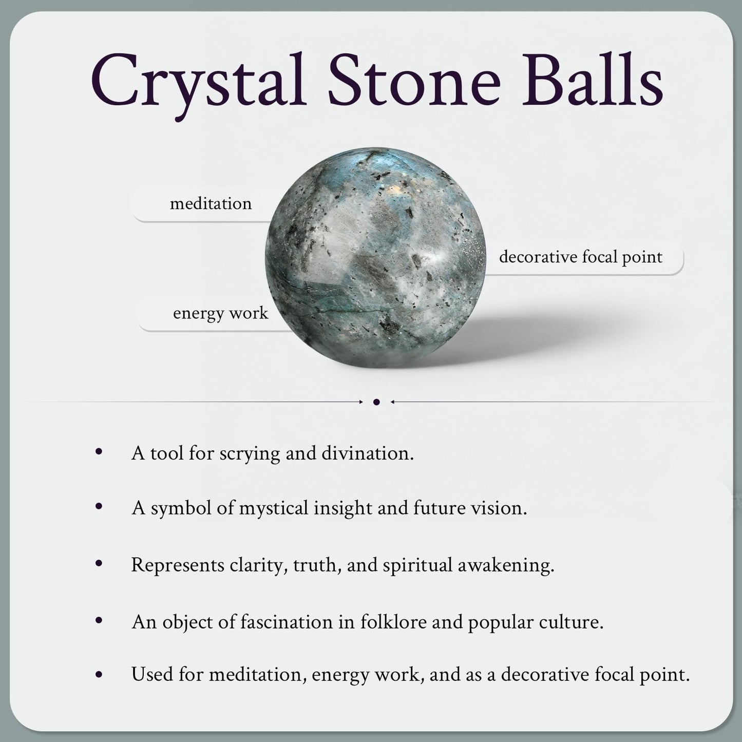 moonsix Natural Blue Celestite Crystal Ball with Acrylic Stand Decoractive Stone Sphere Sulpture for Divination Fengshui Decor, 61-70 mm