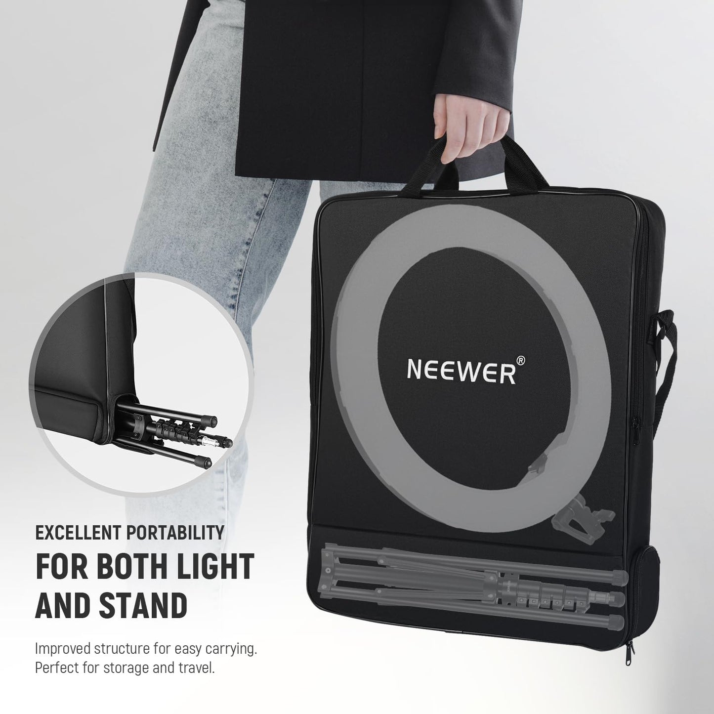 NEEWER 18 Inch RGB LED Ring Light APP Control with Tripod Stand Phone Holder Compatible with iPhone for Selfie Makeup Lash Studio Streaming Video Recording Lighting, 42W Ringlight Dimmable, RGB18 II