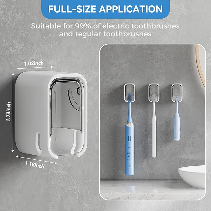 Toothbrush Holders for Bathroom【Innovation Single Slot Design】 2PCS Toothbrush