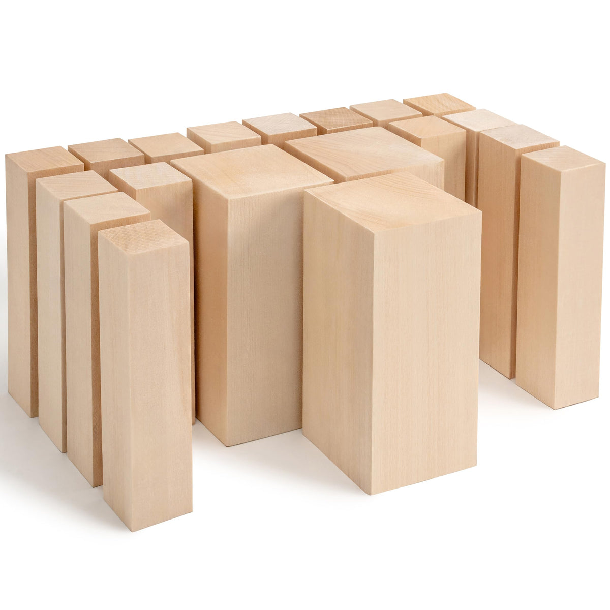 BeaverCraft Basswood Carving Blocks Whittling Wood BW19 - Unfinished Wood Blocks Set, Soft Basswood for Carving Wooden Block for Crafts & Whittling