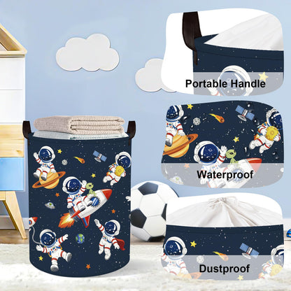 HUUMONSS Space Rockets Laundry Hamper Cartoon Astronaut Large Storage Basket Planet Collapsible Parents Organizer Boys Clothes Toy Bins for Bedroom, Bathroom, Alien, 63L