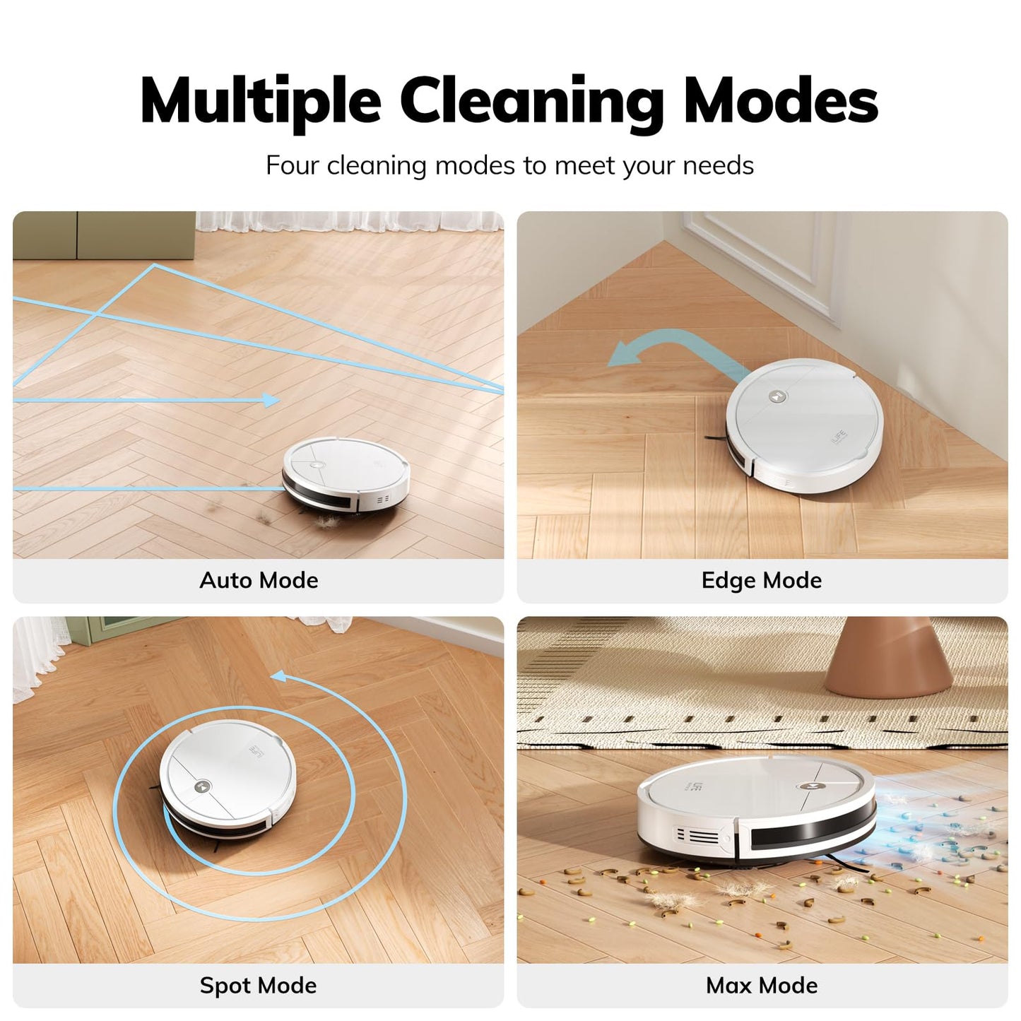 ILIFE V2 Robot Vacuum Cleaner, Tangle-Free Suction, 120 Mins Runtime, Slim, Self-Charging Robotic Vacuum Cleaner, Ideal for Pet Hair and Hard Floors