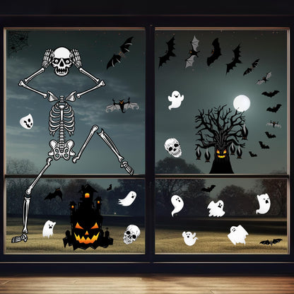 Suponar Halloween Window Clings and Decals for Glass, Home Party Decorations, 6 Sheets