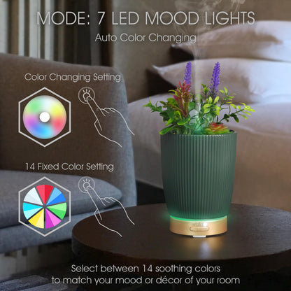 Earnest Living Essential Oil Diffuser White Ceramic Diffuser 100 ml Timers Night Lights and Auto Off Function Home Office Humidifier Aromatherapy Diffusers for Essential Oils