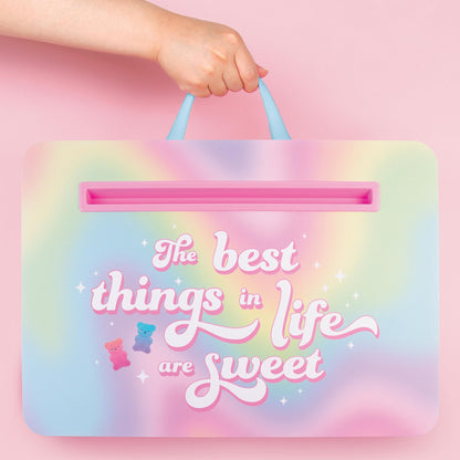 3C4G: Life is Sweet Lap Desk & Sticker Set - Customize with Scrawberry Scented Stickers, Portable Pillow Desk for Kids, Versatile Media Slot, Ages 6+
