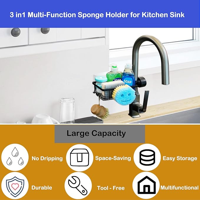 Sponge Holder for Kitchen Sink Smiley Face Sponge Holder Over Faucet