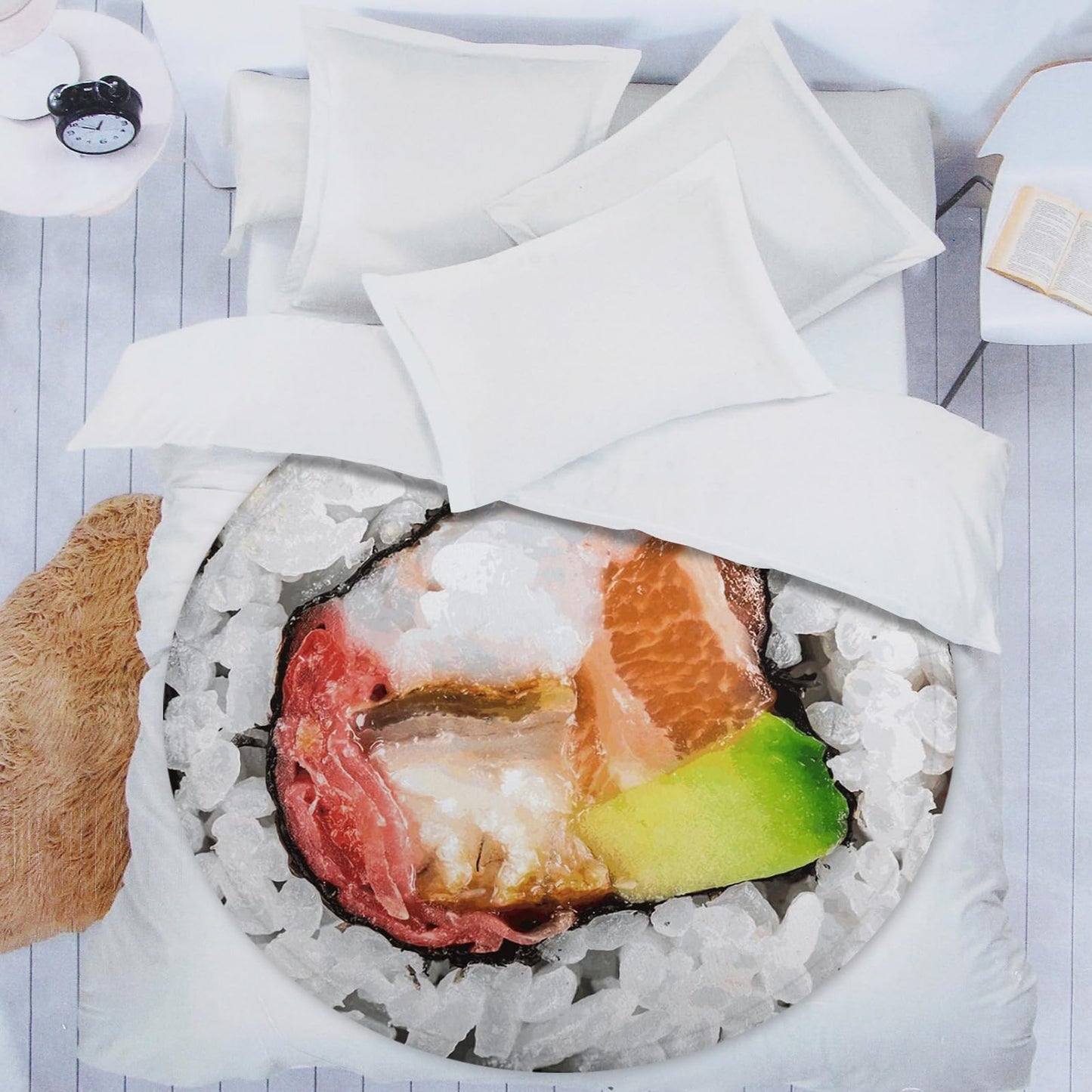 ARESD Flannel Fleece Blanket - Sushi Roll Wrap Round Throw Blanket - Funny Realistic Food Novelty Throw - 59 Inches