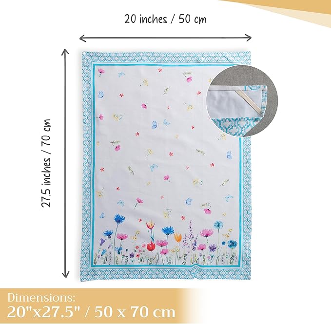 Maison d' Hermine Kitchen Towels Set of 3 100% Cotton 27.50" x 20" Reusable