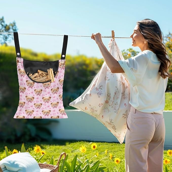Clothespin Bag for Clothes Pin Holder for Outside and Clothes Line Pins