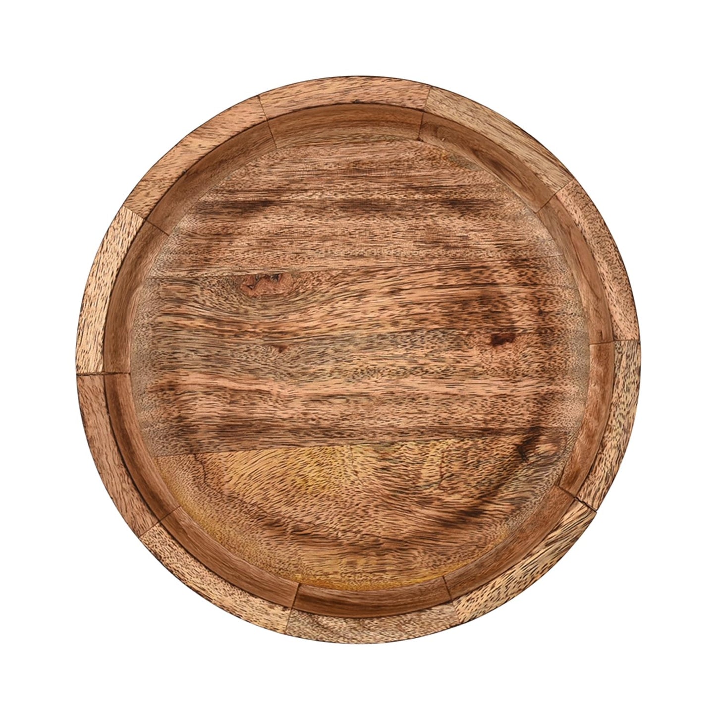 BHAVATU Salad Bowl Mango Wood Round Wooden Salad Bowl Fruit Serving Bowl Dishes for Salads, Fruit, Nuts or Snacks (10" x 10" x 2.5")