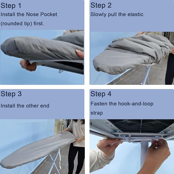 Ironing Board Cover and Pad, Standard Size 15x54, Thick Padding, Elastic Edge