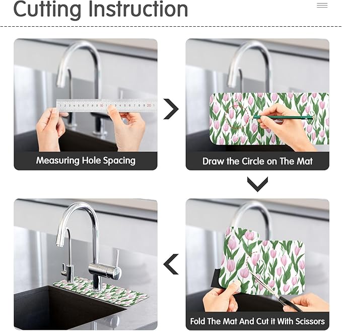 Kitchen Sink Splash Guard 1 PC 14.7 Inch Sink Faucet Mat Splash Guard