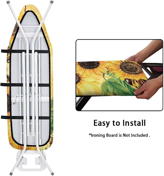 GLENLCWE Sunflower Ironing Board Cover, 54x15 inches, Floral Design Iron Board