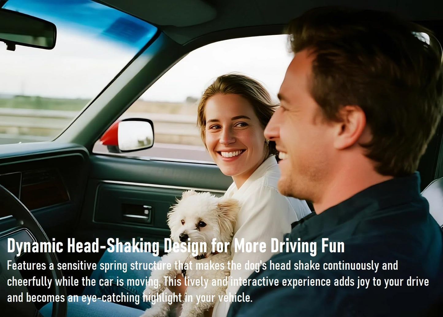 Fontee Nodding Dog Doll - Cute Ornament With Shaking Bobble Head for Car Dashboard, Home, Desk Decoration - Creative Gift (Teddy)