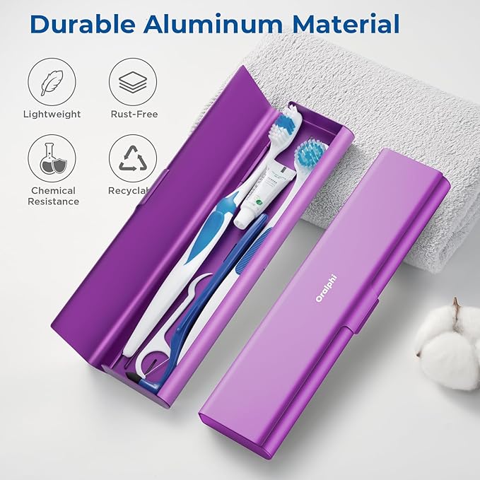 Wider Aluminum Toothbrush Travel Case, Portable Travel Toothbrush Holder