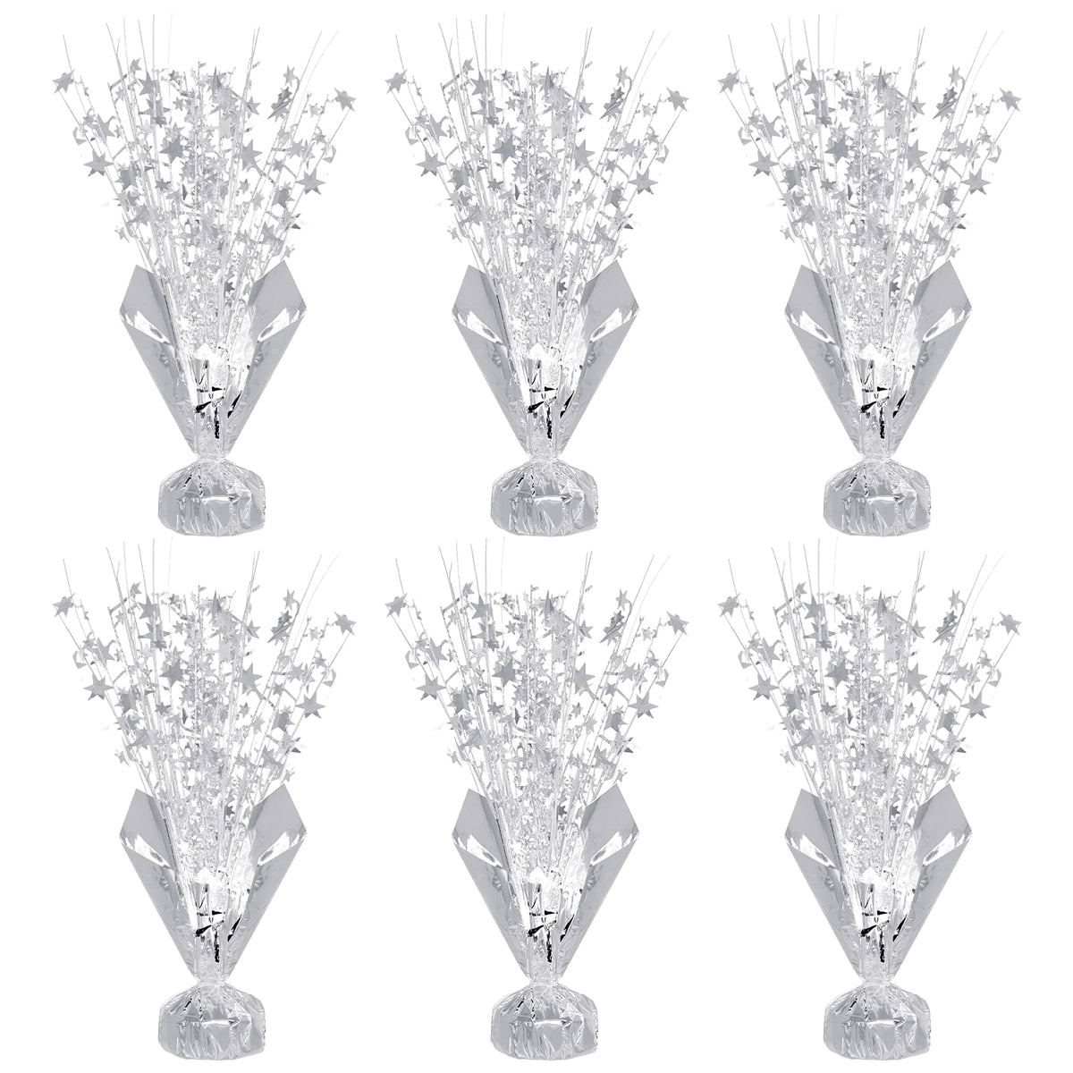 Yolyoo 6 PCS Star Metallic Foil Spray Centerpiece Table Decoration Burst Table Centerpieces for New Years Birthday Wedding Graduation Party Supplies