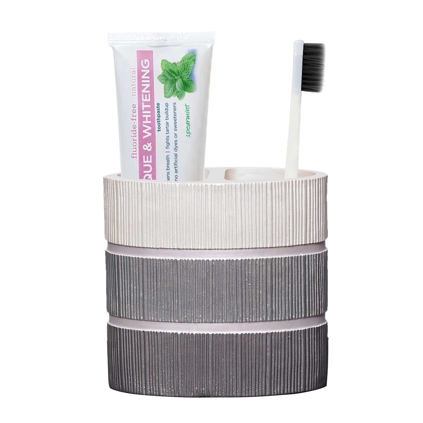 Zahari Home Modern Line Toothbrush Holder - Modern Western Design - Stylish Bathroom Essential - Luxury Decor for Toothbrushes and Toothpaste - Organize with Classic Charm