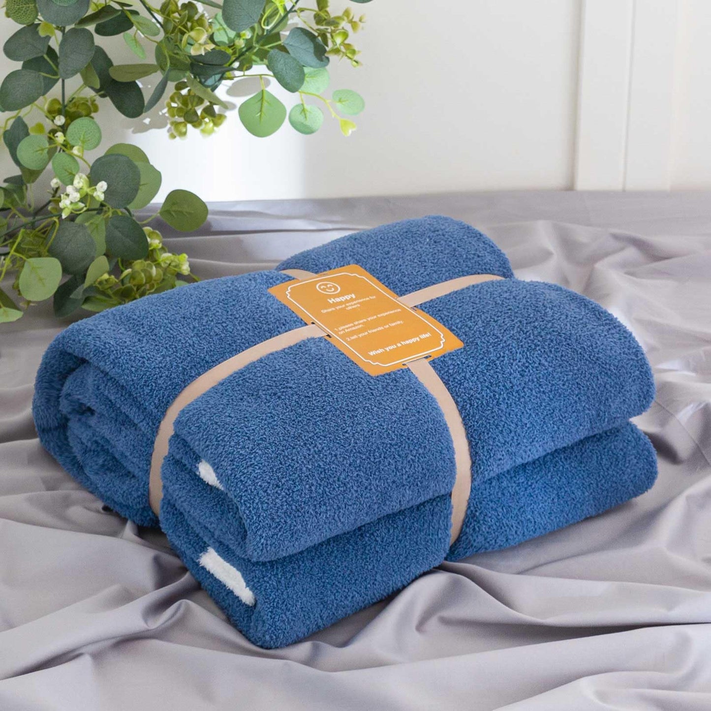 Ankwos Soft Fuzzy Throw Blanket - Blue Cozy Warm Knit Fluffy Plush, Lightweight & Breathable, Throw for Bed, Chair, Sofa, Couch, Outdoor, 60"X80", Oeko-TEX Certified