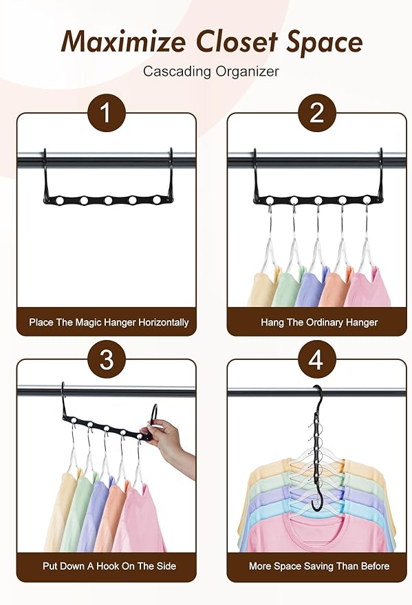 HOUSE DAY Closet Organizers and Storage 6 Pack, College Dorm Room Essentials