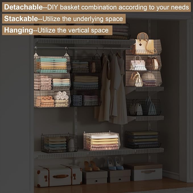 3 Tier Closet Hanging Shelves